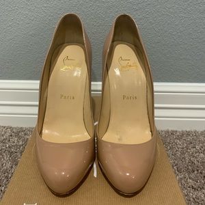 Nude patent leather Christian Louboutin pumps